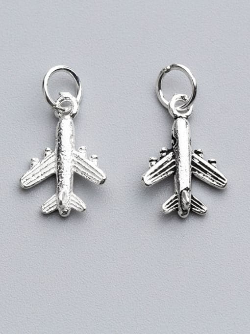 FAN 925 Sterling Silver With Silver Plated Simplistic Irregular airplane Charms 1