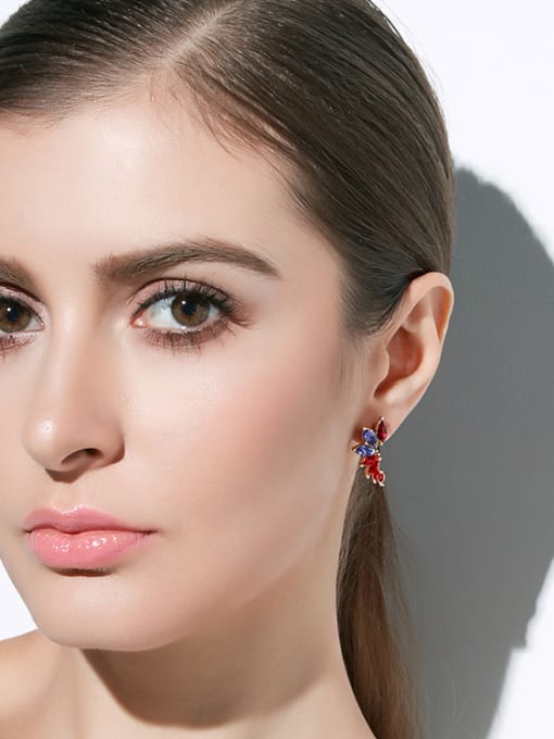red A female fashion ceidai Europe Cluster earring crystal Cluster earring with austrian crystal elements