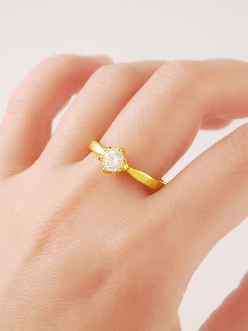 Yi Heng Da Women Simply Style Round Shaped Zircon Ring 1
