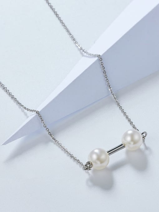 Ronaldo Personality Geometric Shaped Artificial Pearl Necklace 3