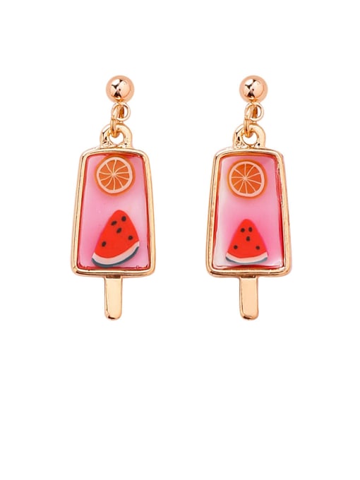 Girlhood Alloy With Rose Gold Plated Cute Friut Ice Cream Drop Earrings 3