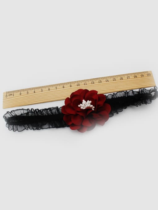 Wine Red Flower Hair Band 2018 Lace Elastic bady headband