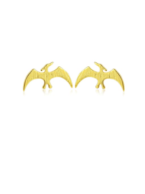 CCUI 925 Sterling Silver With Smooth Simplistic Little Swallow Stud Earrings 0