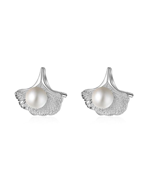 AI Fei Er Personalized Shell Imitation Pearl Stud Earrings 0