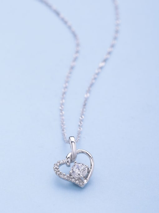 One Silver Heart Shaped Necklace 2