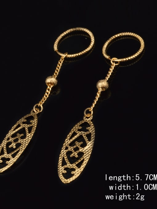 Ya Heng 18k Gold Plated Leaves-shaped Drop Earrings 1