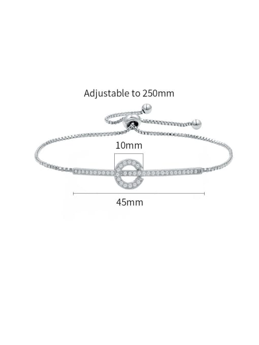 Platinum Copper With Cubic Zirconia  Fashion Round  adjustable Bracelets