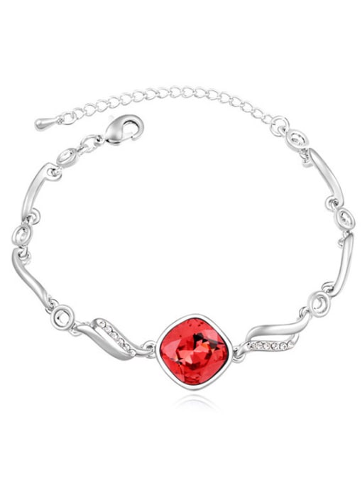 Red Fashion Shiny austrian Crystal-accented Alloy Bracelet