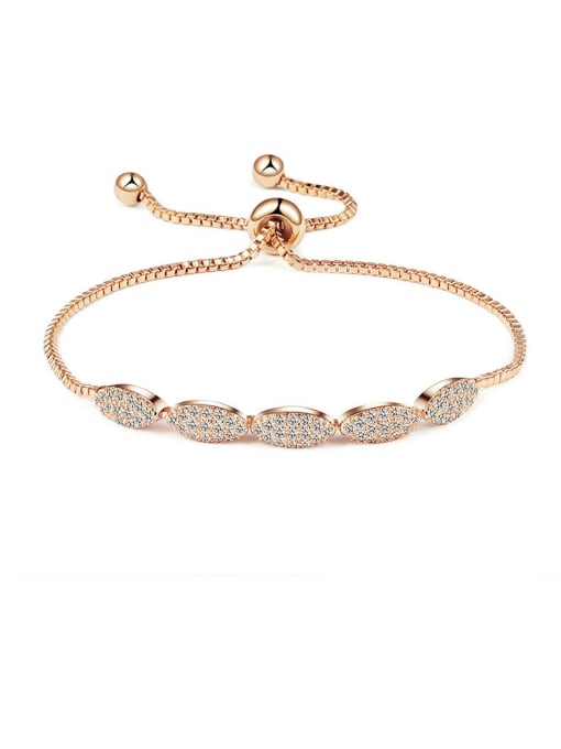 Mo Hai Copper With  Cubic Zirconia  Fashion Oval Bracelets 1