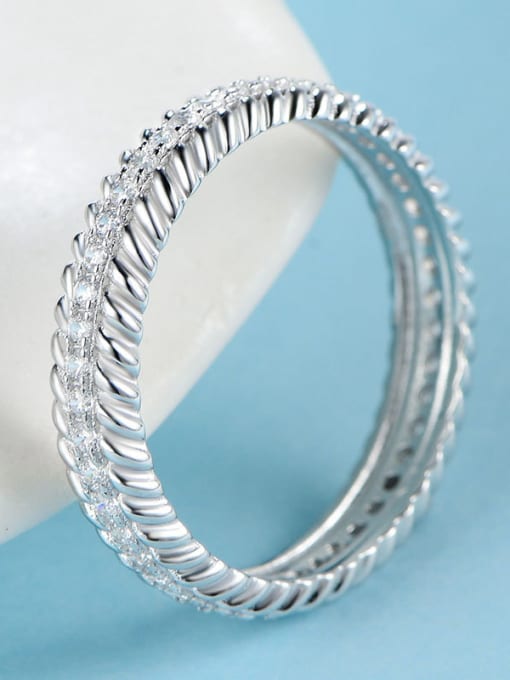 White S925 Silver band ring