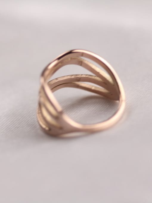 GROSE Irregular Lines Rose Gold Plated Ring 1