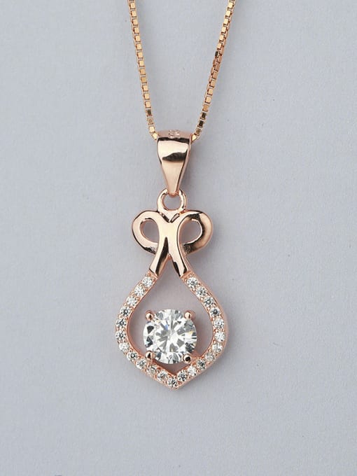 One Silver Rose Gold Plated Leaf Shaped Pendant