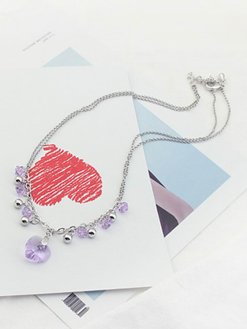 QIANZI Fashion Heart austrian Crystals Little Beads Alloy Necklace 1