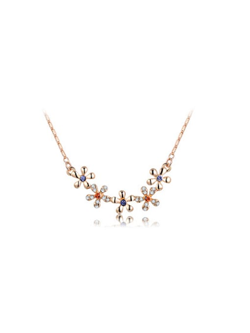 Ronaldo Temperament Flower Shaped Rose Gold Plated Necklace 0