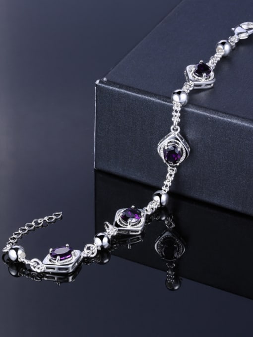 OUXI Fashion Purple Stones Women Bracelet 2