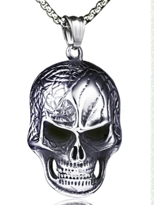 BSL Stainless Steel With Gun Plated Personality Skull Necklaces 0