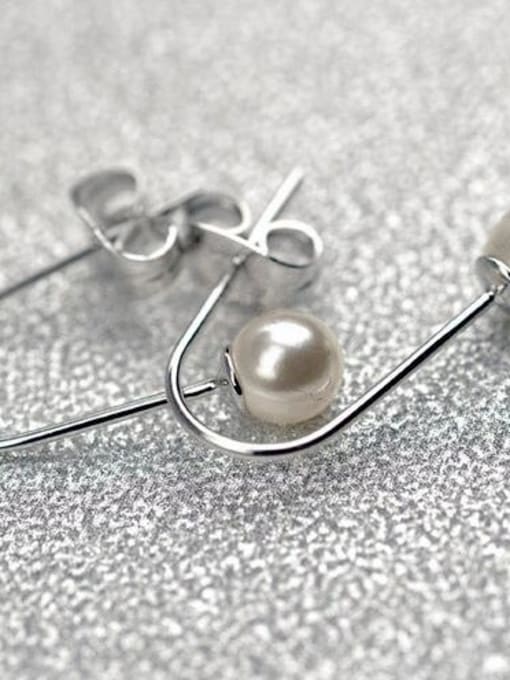 Platinum-Plated Fashion U-style imitation pearl  Earrings