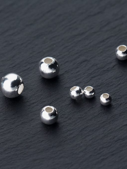 FAN 925 Sterling Silver With Silver Plated Classic Ball Beads 3
