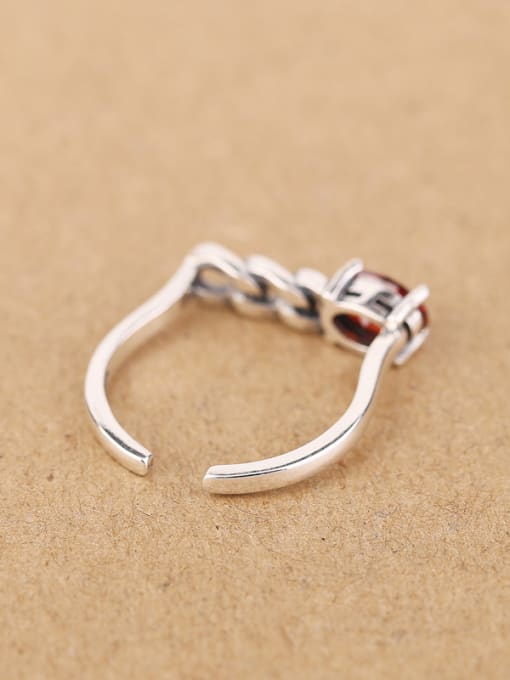 Peng Yuan Personalized Garnet Stone Chain Ring 2