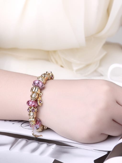 OUXI 18K Gold Luxury Lucite Beads Bracelet 1