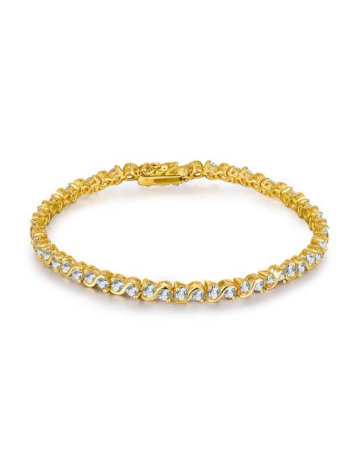 Yellow 18K Gold Plated Zircon Bracelet