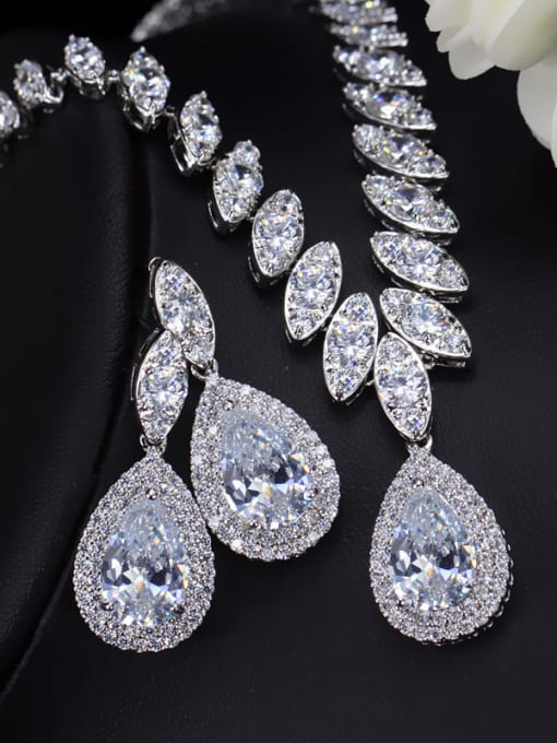 L.WIN Noble AAA Zircon Two Pieces Jewelry Set 1