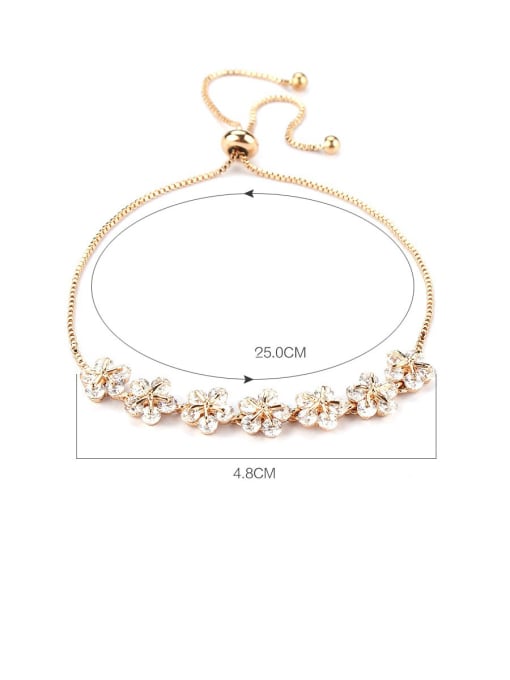 Mo Hai Copper With Cubic Zirconia Simplistic Flower Fashion Adjustable Bracelets 3