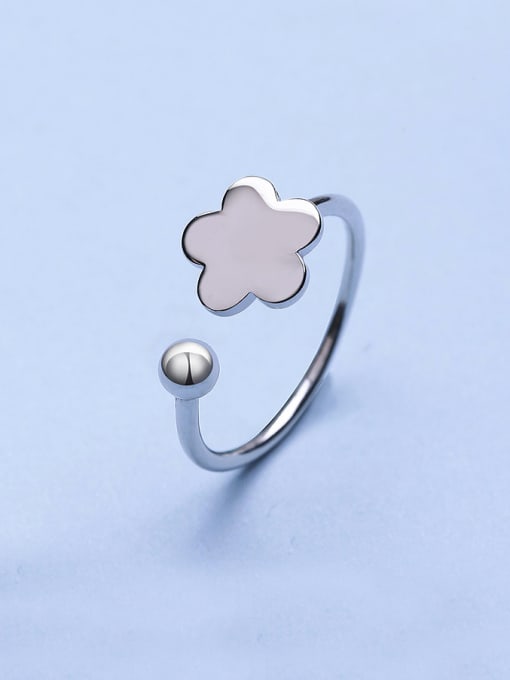 One Silver Elegant Plum Blossom Shaped Ring 0