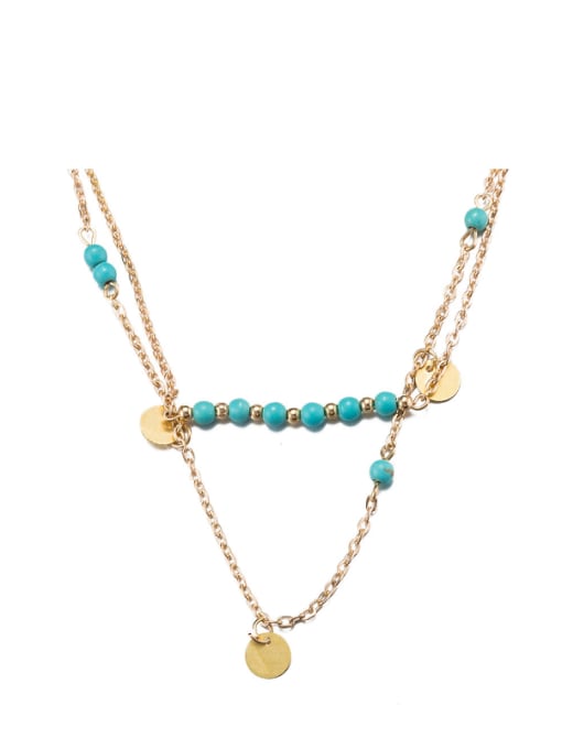 Blue Personality Women 18K Gold Necklace