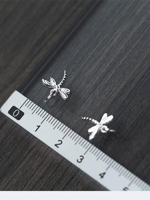 FAN 925 Sterling Silver With Silver Plated Cartoon dragonfly Pendant 2