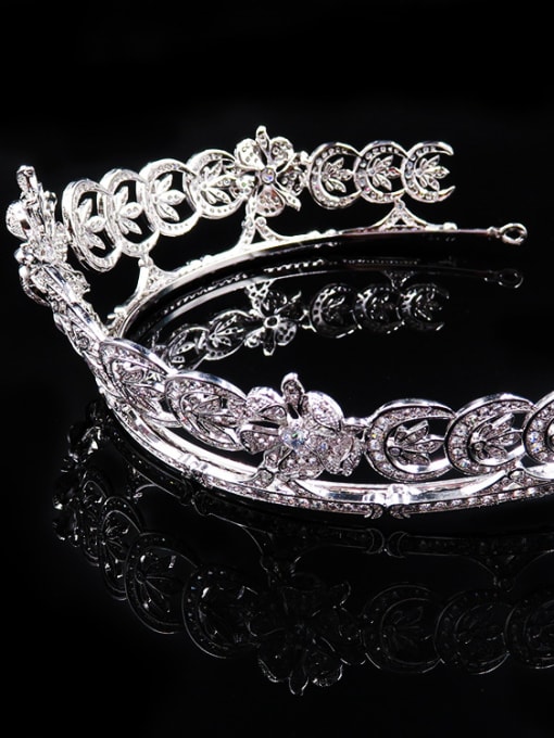 Cong Love Hollow Crown-shape Parking Shining Zircons Hair Accessories 1