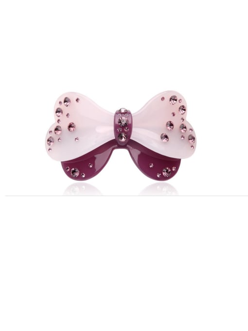 purple Alloy With Cellulose Acetate Cute Butterfly Barrettes & Clips