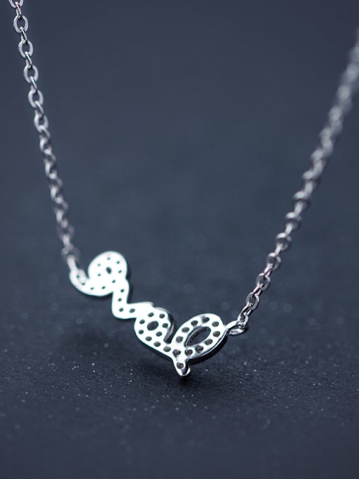 Rosh Exquisite Monogrammed Shaped S925 Silver Rhinestone Necklace 2