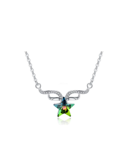 kwan Micro Pave Angel Wings Star Crystal Necklace 0