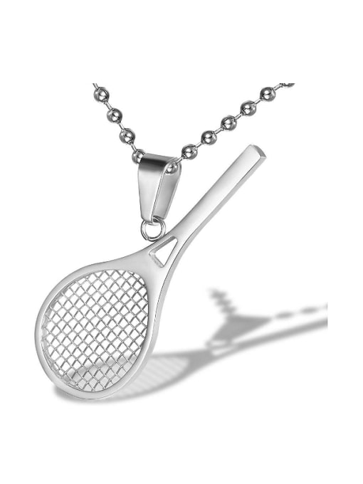 titanium Personalized Tennis Racket Pendant Titanium Men Necklace