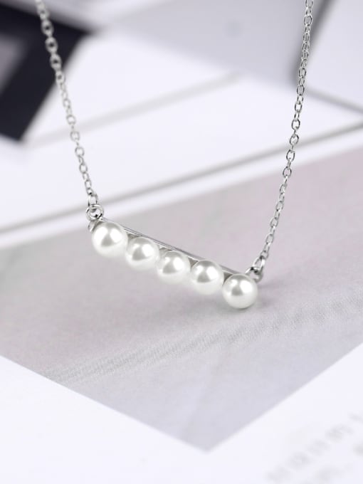 Peng Yuan Simple Freshwater Pearls Silver Necklace 2