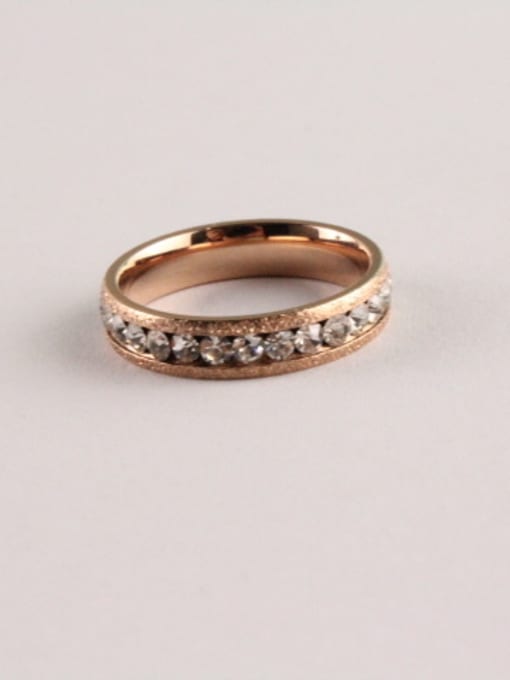 GROSE Rhinestones Simple Women Titanium Ring 0