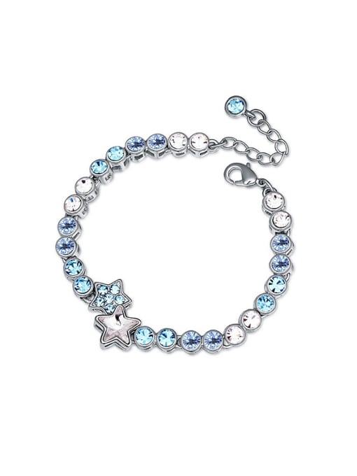 blue Fashion Little Stars Cubic austrian Crystals Alloy Bracelet