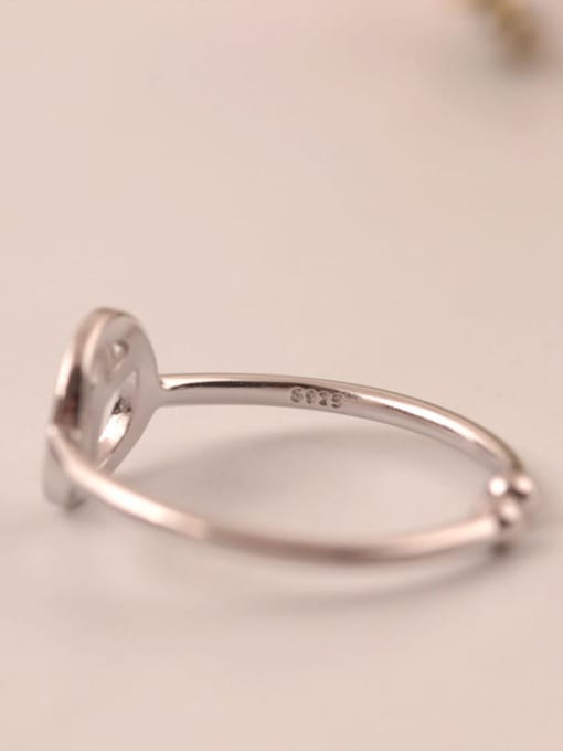 SILVER MI S925 Silver Plated Women Opening Ring 2