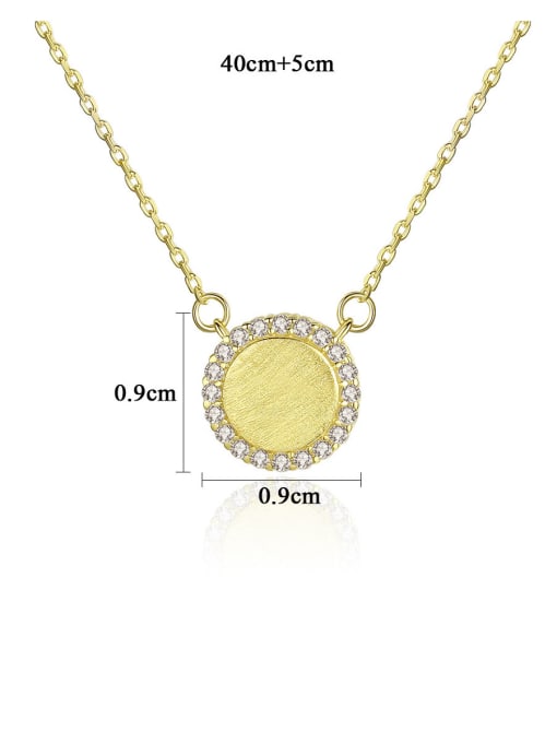 CCUI 925 Sterling Silver With Cubic Zirconia Simplistic Round Necklaces 3