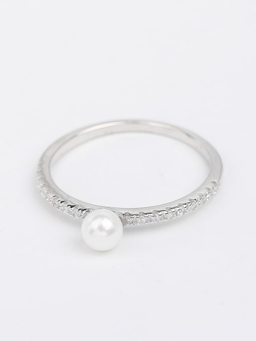 Peng Yuan Exquisite Freshwater Pearl Zircon Ring 0