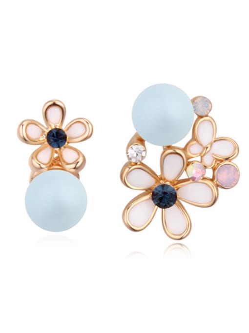 light blue Chanz using austrian elements pearl earrings gold earrings and a lovely