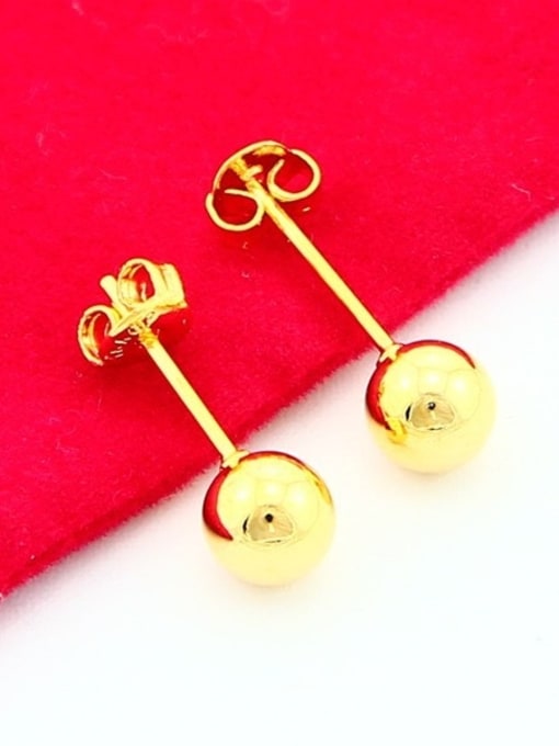 Yi Heng Da Fashionable 24K Gold Plated Round Shaped Stud Earrings 1