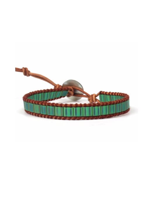 HB673-C High Quality Gift Woven Leather Rope Bracelet