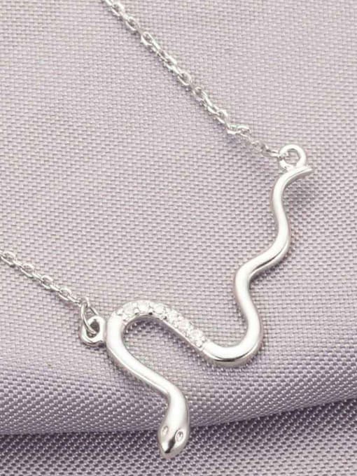 One Silver S925 Silver Snake Necklace 2