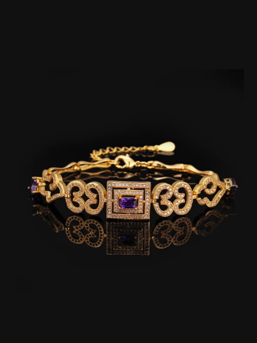 purple Gold Plated Retro Bracelet
