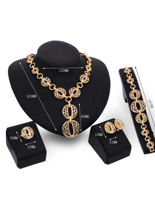 BESTIE Alloy Imitation-gold Plated Fashion Hollow Four Pieces Jewelry Set 2