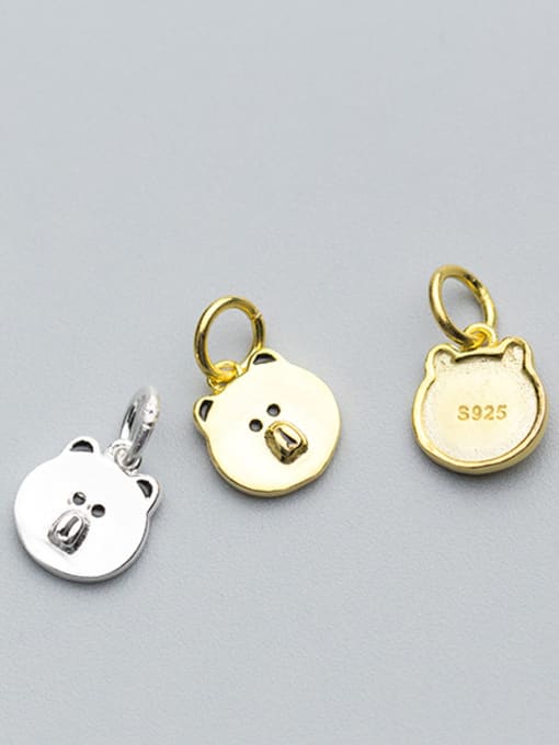 FAN 925 Sterling Silver With 18k Gold Plated Cute Animal Pig Charms 0