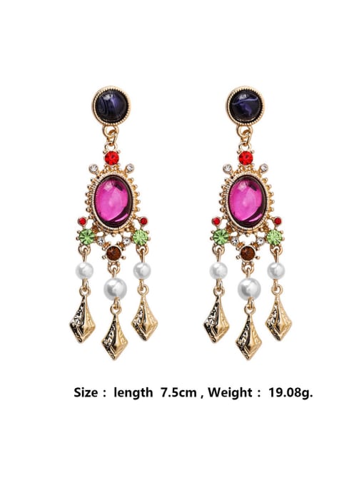 Girlhood Alloy With Rose Gold Plated Vintage Irregular Drop Earrings 3