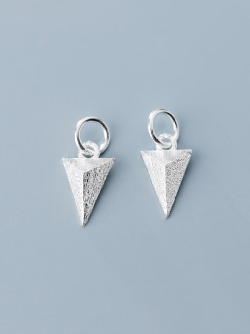 FAN 925 Sterling Silver With Smooth  Simplistic Geometric Triangle Charms 3